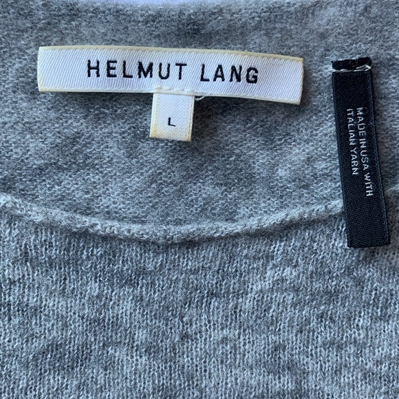 Helmut Lang wool blend gray sweater made in USA with Italian yarn size Large - Picture 3 of 10